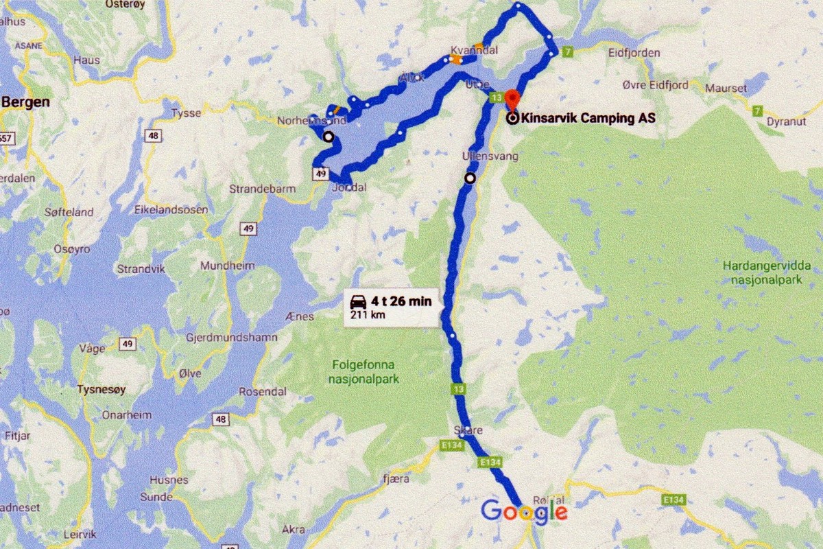 Dag 6: Ti. 26/5 - 211 km - Håra - Kinsarvik