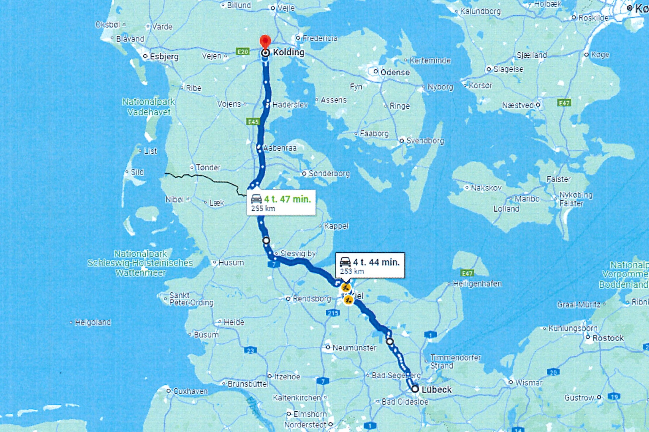 Dag 6: Lübeck - Kolding ca. 250 km